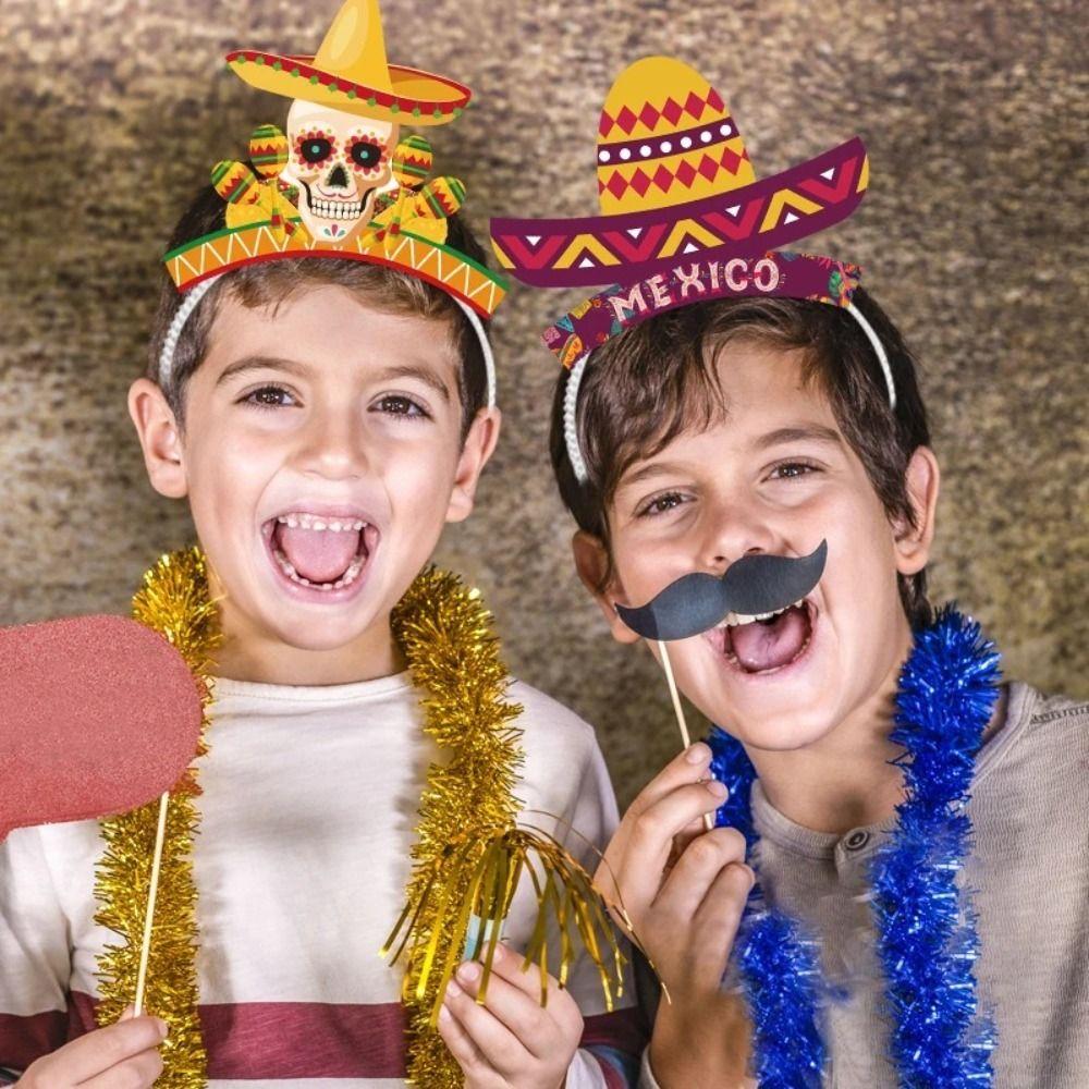 24pcs Funny Mexican Themed Glasses Cartoon Fiesta Crazy Glasses  Photo Booth Props
