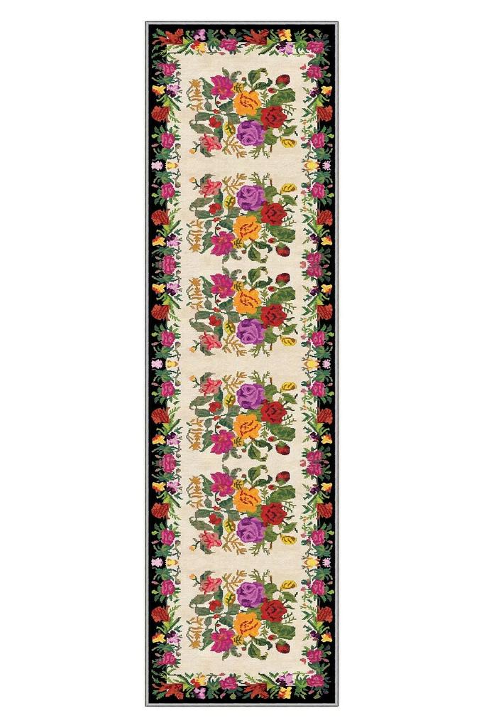 EPeddler Home Decorative Embroidered Flower Pattern Digital Printing Washable Non-Slip Leather Base New Generation Living Room, Entrance, Bedroom Carpet