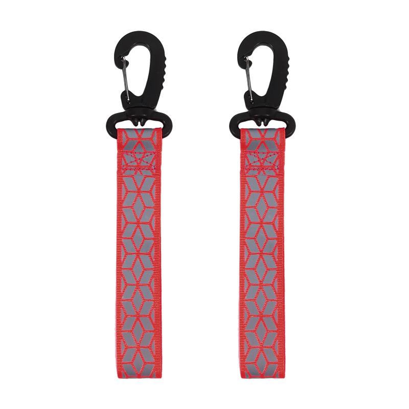 

2Pcs Reflective Straps Pendant Keychain for Outdoor Camping Night Running Cycling Backpack Safety Lightweight Bright Keyrings