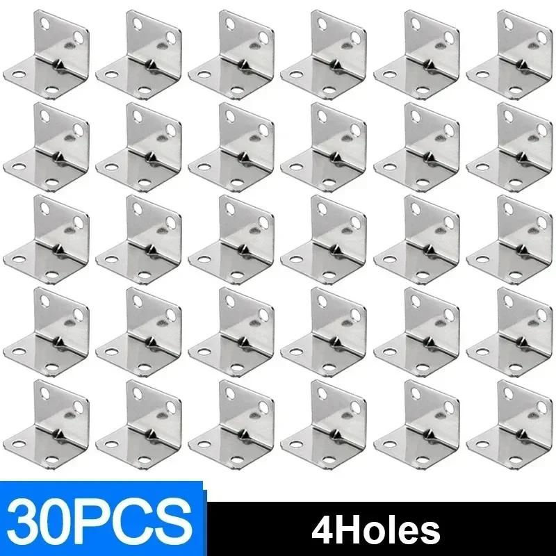 50/10PCS Stainless Steel Corner Brackets 90 Degree Right Angle Connectors for Furniture Table Bookshelf Cabinet Corner Code