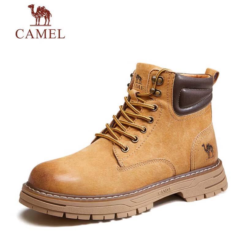 Camel Men's Winter Plush Lined Thick-Soled Work Boots