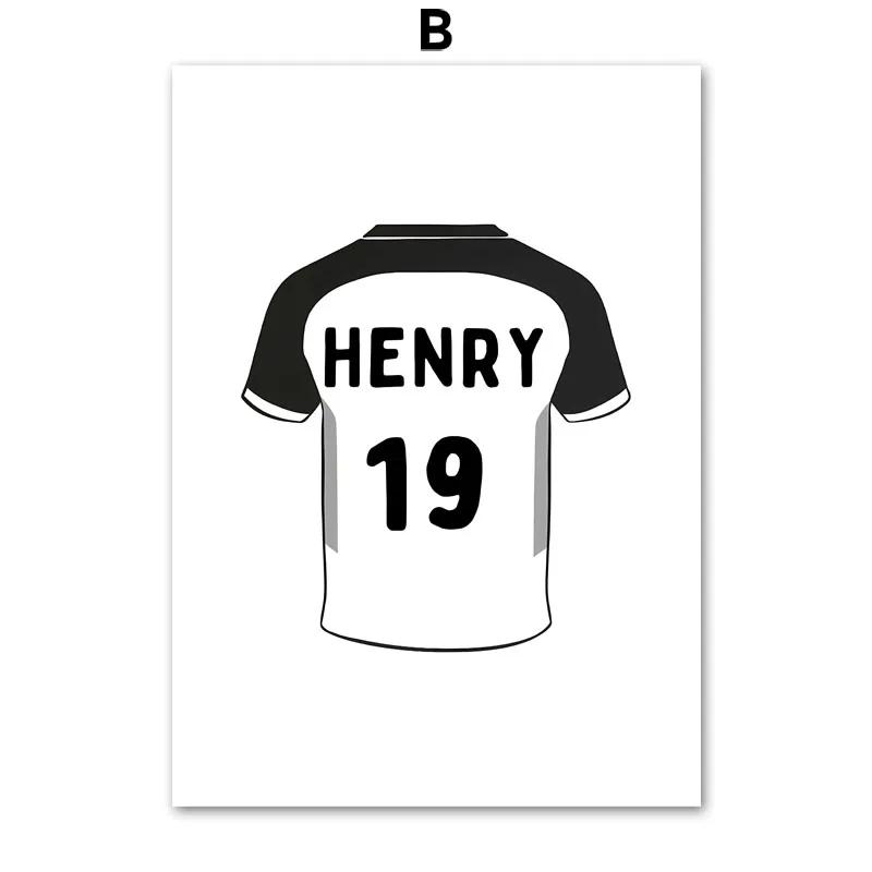 Soccer Boys Room Sports Nursery Decor Prints Football Wall Art Playroom Poster Little Athlete Personalized Jersey Name Kids Room