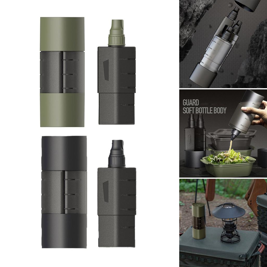 Camping 3 in 1 Gewürzflasche Outdoor Squeeze Gewürzflasche Squeeze Saucenflasche für Küchengewürze BBQ-Saucen
