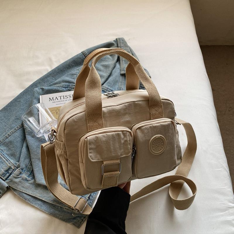 New fashionable multi-pocket women's bag, anti-splashing nylon bag, large-capacity portable women's shoulder messenger bag