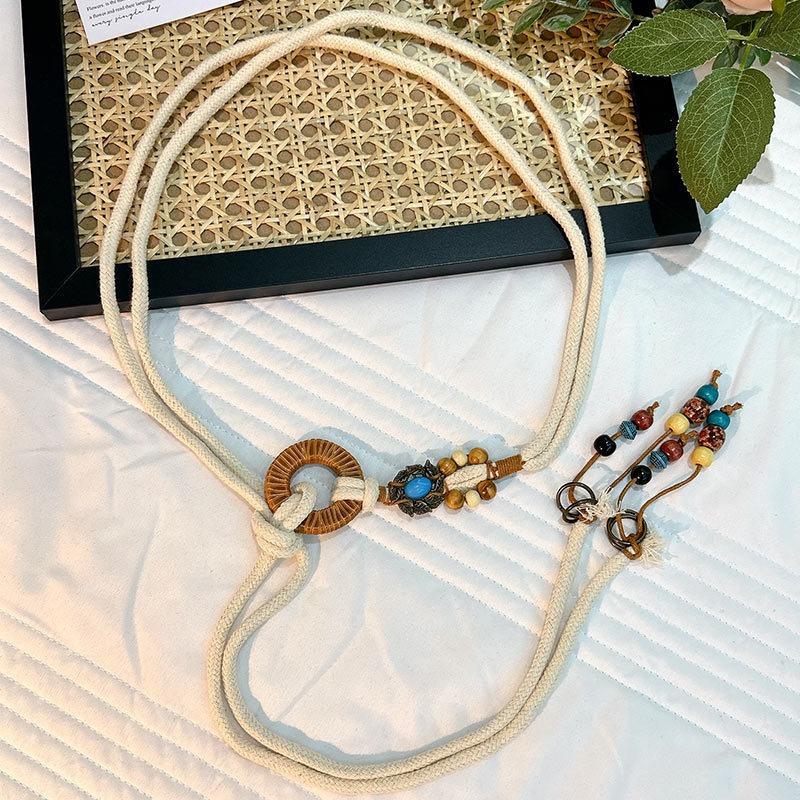 Meier Waist rope braided hemp rope waist chain thin belt women's hemp rope belt