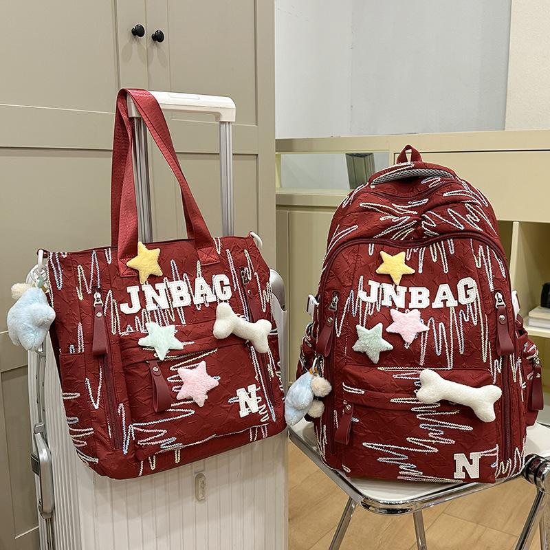 Schoolbags Children Elementary School Girls Junior High School Students High School Students Make up Lessons Bag Letters High Appearance