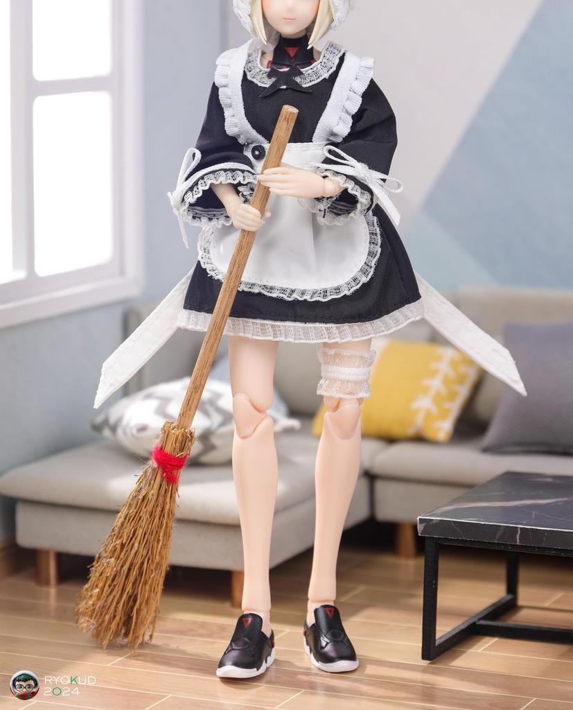 Maßstab CJWK sexy schönes Highschool-Mädchen JK schwarz-weißes Dienstmädchen-Outfit für Actionfiguren Schuhe und Socken nicht [TOYBARJAPAN] 1/12 (Körper, Kopf,