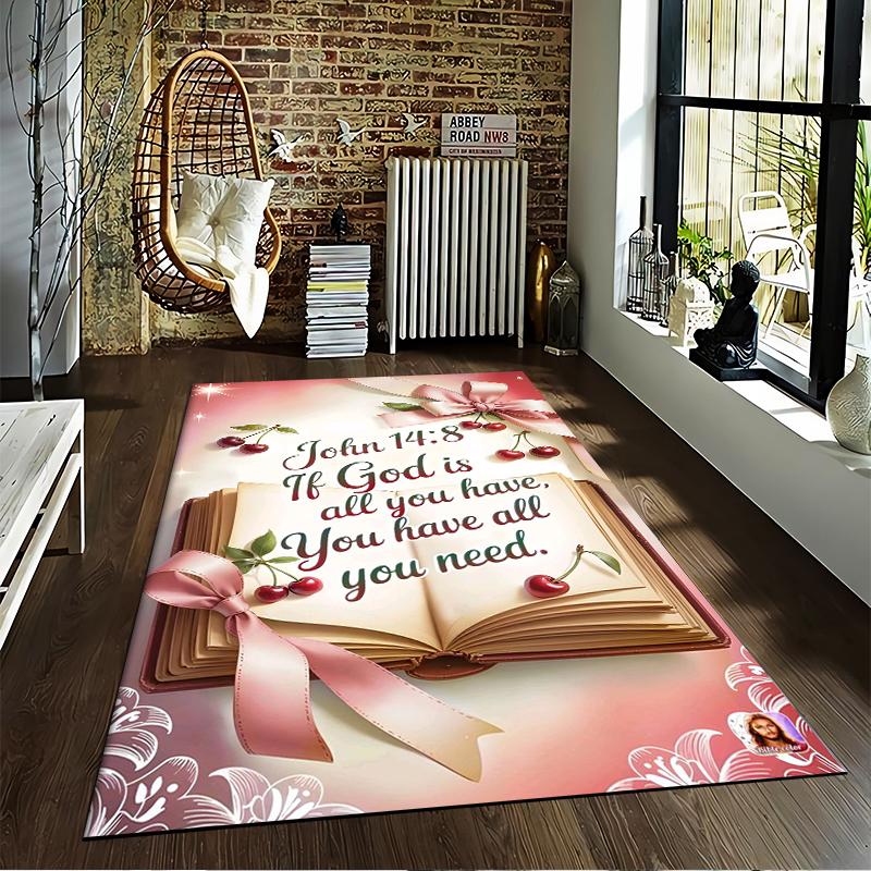 John 14:8 Cherry Bible Verse Carpet Non-slip Rug Suitable for Living Room and Bedroom Sofas