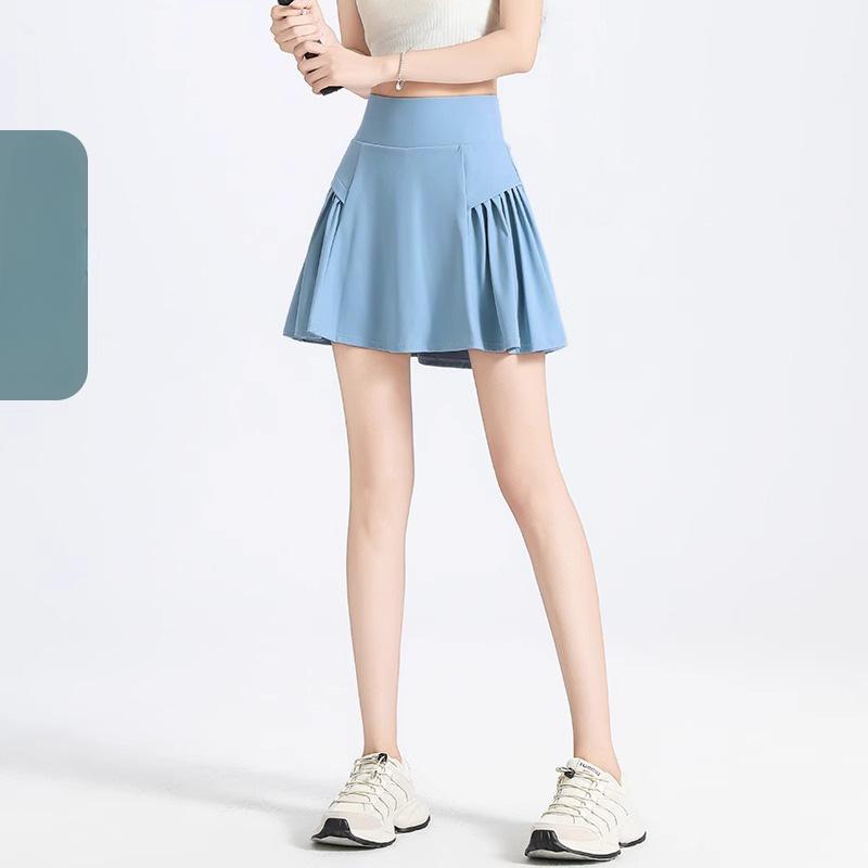 Anti-exposed Fake Two-piece High-waisted Sports Skirt for Women Tennis Running Dance Fitness Yoga Skirt