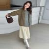 Herbst Winter 2025 Color Block Strickpullover für Mädchen - Trendiges Lazy-Style Oberteil