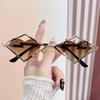 Metal Heart Rimless Sunglasses Women Men Steampunk Luxury Brand UV400 Gradient Hip Hop Eyewear Shades
