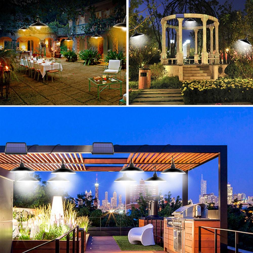 Solar Chandelier Outdoor Decor Motion Sensor Waterproof Led Powered Lamp Pendant Night Light Camping Yard Garden Hanging Lights
