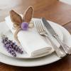 6pcs Wooden Easter Napkin Rings, Easter Table Setting Serviette Buckles, Rabbit Ear Holiday Napkin Ring Holder For Home Party