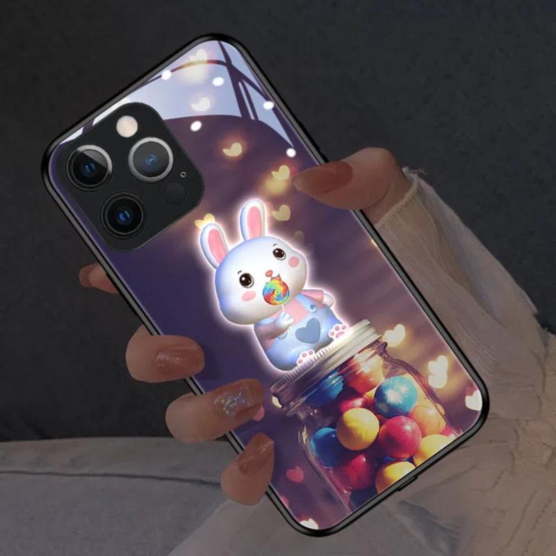 LED Light Glowing Luminous Phone Case for IPhone 11 12 13 14 15 X Xs Xr Mini Pro Max Plus