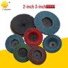 2-Inch & 3-Inch Button Type Louver Polishing Grinding Disc - Blue/Red Sand