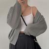 Solid color lazy loose thin sweater, all-match summer sunscreen ice silk knitted cardigan women 67288