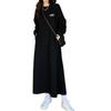Link Bleu Dress Long Logo Warm Lined Over Maxi Maternity Loungewear Loose Womens