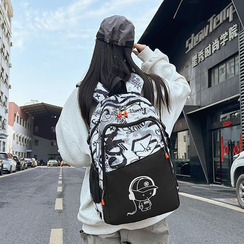 Schoolbag High-value trendy backpack High school students Large capacity leisure travel backpack Lightweight student schoolbag wholesale