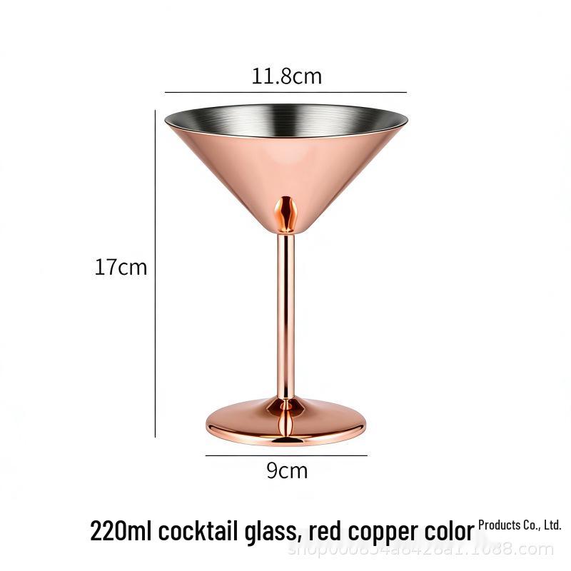 Creative High-Stemmed Stainless Steel Cocktail and Ice Cream Glass
