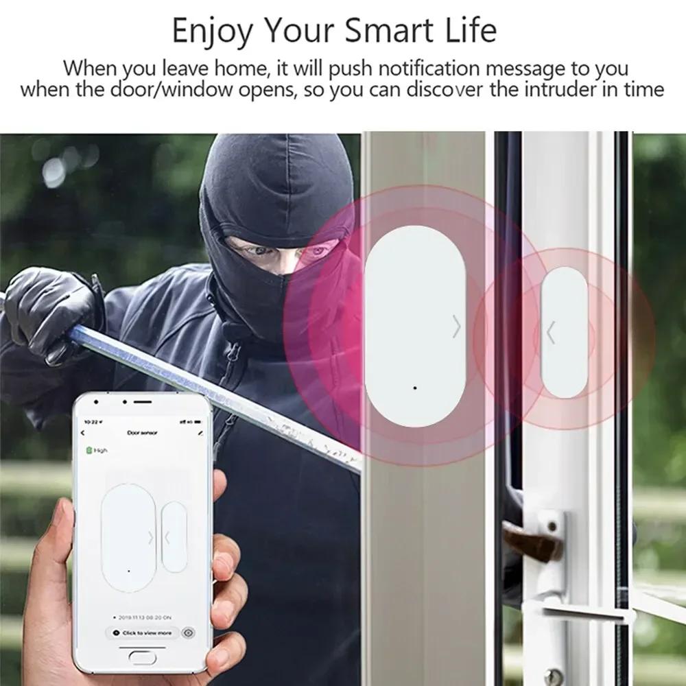 

Wireless Magnetic Door/Window Sensor - Smart Home Alarm with Auto Detection for Home Security