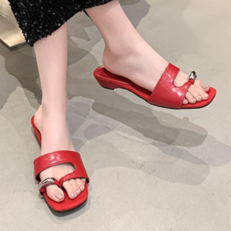 Women's Sandals 2025 Summer Casual Soft Sole Flat Shoes Trendy Open Toe Solid Color Sandals Lightweight Outdoor Walking Slippers