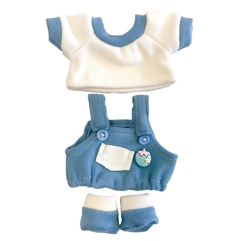 And Shoes Set for 15cm Plush Suitable for Kpop and T-shirt, Overalls, Toy, Blue, Dolls, Mascots, Accessories. [Used]