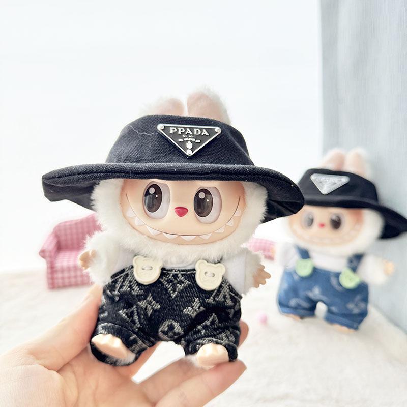 17cm Labubu Doll's Clothes Denim Four Leaf Clover Set Outfit Accessories Clothing DIY Kids Gift Sweet Princess (Excluding Dolls)