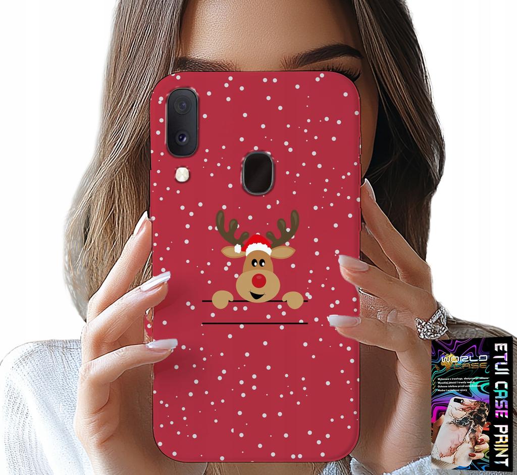 Etui Do Samsung Galaxy A20E - Świąteczny Renifer Mikołaj Święta +Szkło