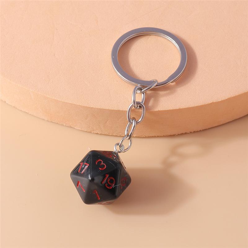 Cuet Resin Geometric Dice Keychain Keyring Pendants for Women Men Car Key Holder Handbag Pendants Charms DIY Jewelry Gifts