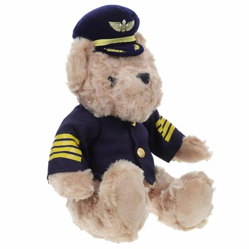 Plüschtiere Pilot Bär Plüschtier Stofftier Flugbegleiter Puppe Baby Kleinkinder