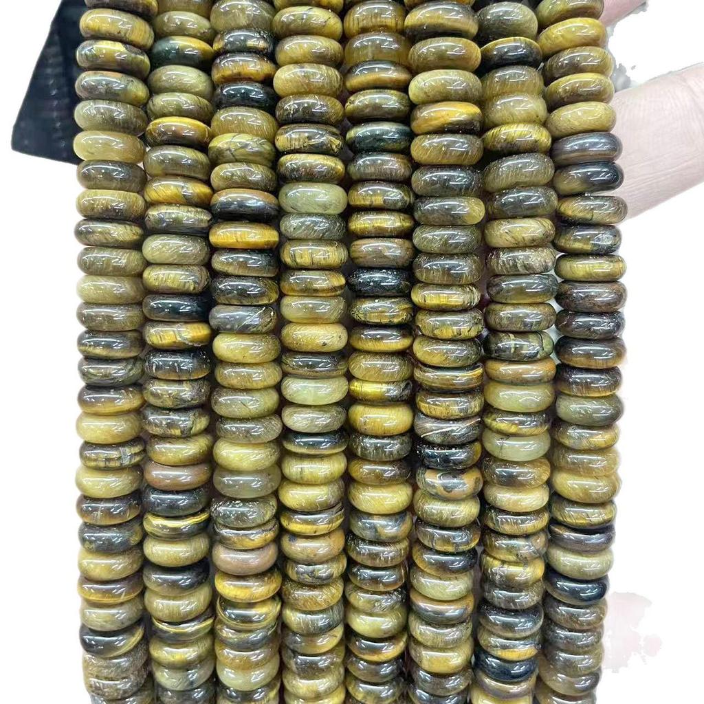 10mm Natural Tiger Eye & Aventurine Abacus Beads for DIY Jewelry Bracelet/Necklace Accessories