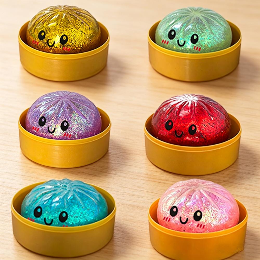 Simulation Dumpling Squeezable Toys Squishy Colorful Glitter Anti Stress Stress-relieving Toy