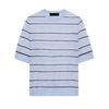 2026 Summer Women's Slim-fit Blouse, Lightweight Short-sleeved Round Neck Striped Casual Style, Comfortable and Breathable