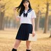 Sailor Authentic School Bow JK School Long Sleeve and Short Sailor Suit Skirt JK School Cultural Class Kansai Academy Plus British Middle School