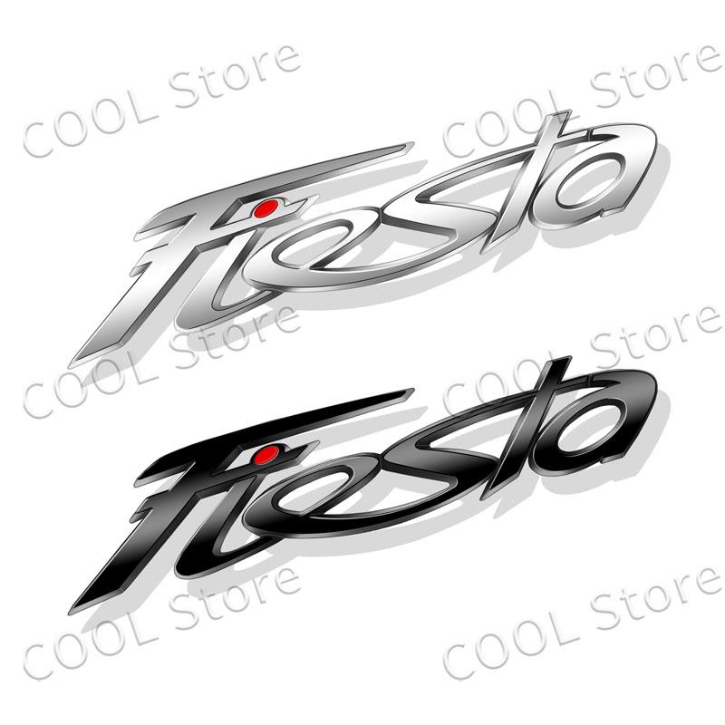 Logo de Metal Cromado 3D Fiesta Letra Carro Styling Para-lama Lateral Porta-malas Traseiro Adesivo Decalque Emblema Para Fiesta Emblema MK3 MK4 MK5 Acessório