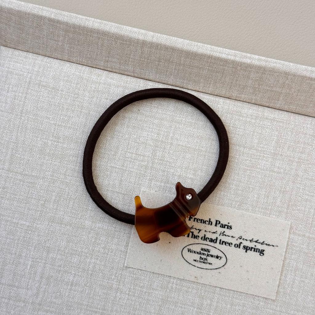 Cute Cartoon Dog Water Diamond, Simple Headband, High-elasticity Ponytail Tie, Hair Band and Hair Tie