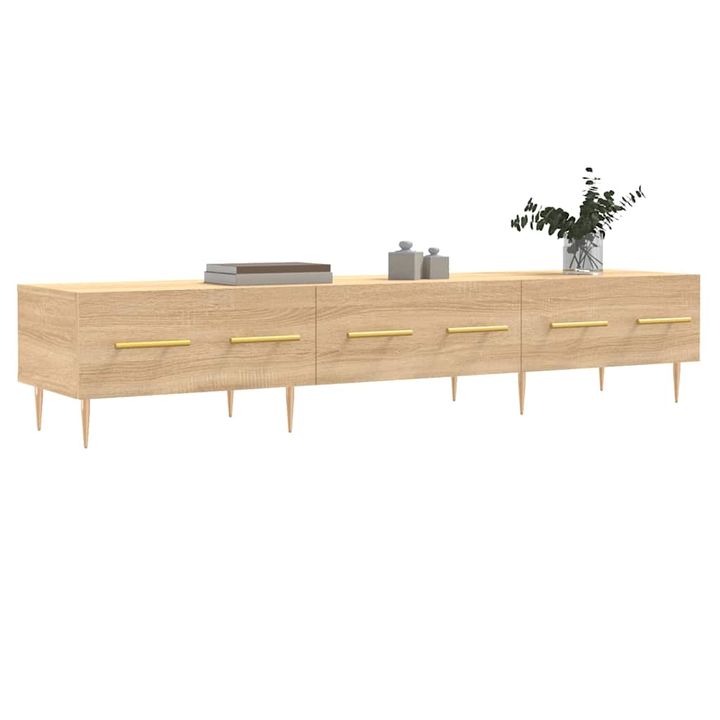 TV Cabinet In Sonoma Oak Finish 150 X 36 X 30 Cm Engineered Wood