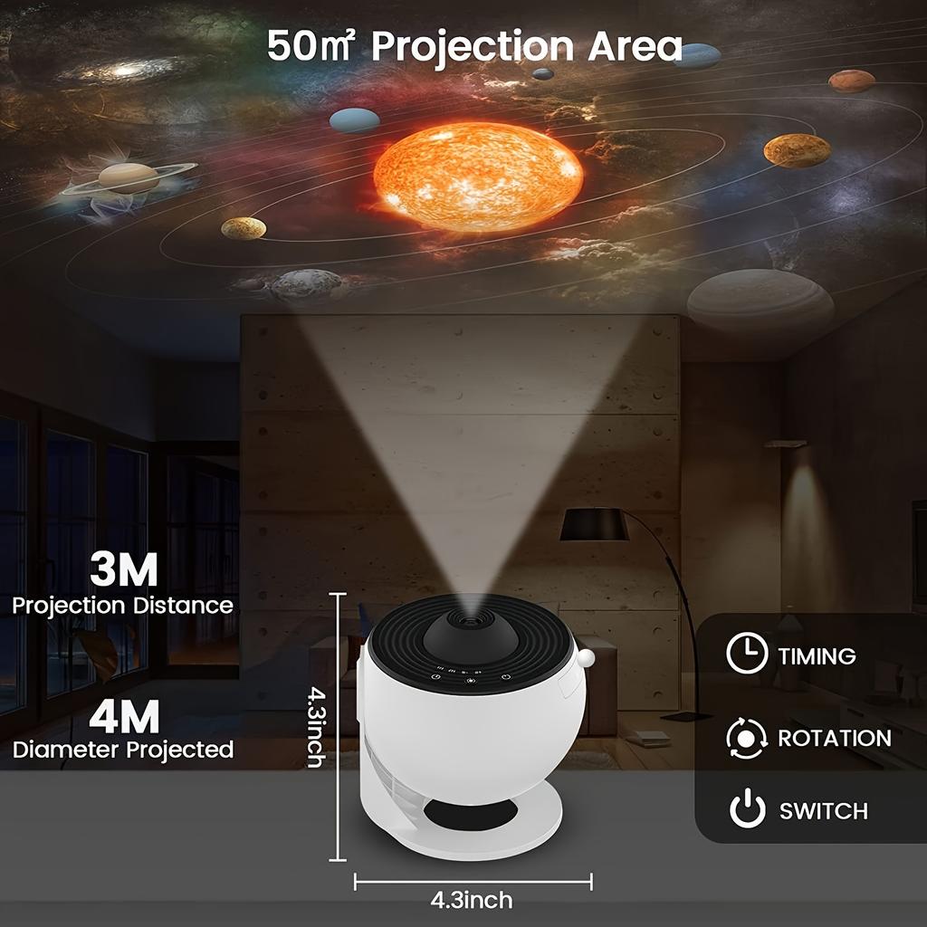 12 in1 HD Planetarium Projector Novelty Light Galaxy Starry Sky Projector Atmosphere Lamp for Birthday Party Decor Christmas Gif