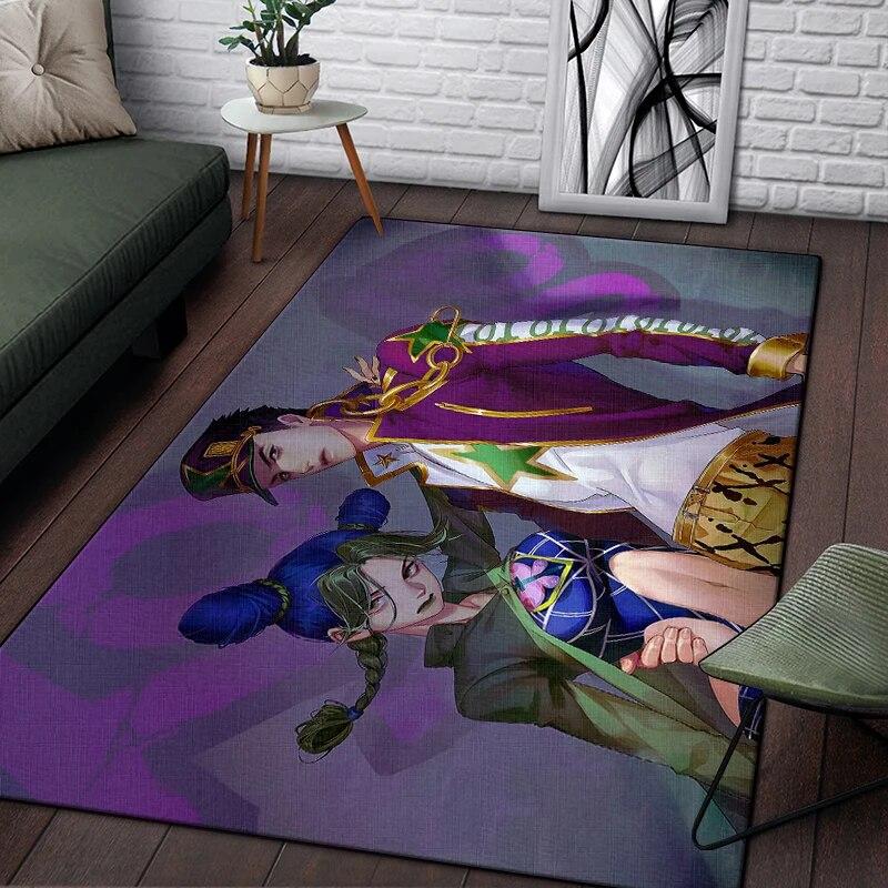 Jojo Anime Beautiful Painting Carpet for Living Room Large Area Rug Black Soft Carpet Home Decoration Mats Boho Rugs Picnic