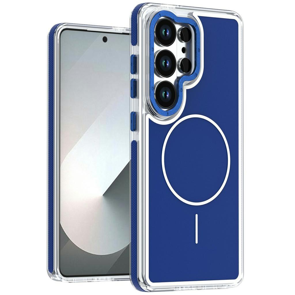 For Samsung Galaxy S26 Ultra Magnetic Case Dual Color Shockproof TPU PC Phone Cover