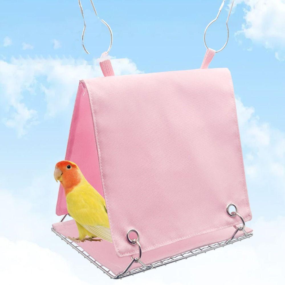 Comfortable Hangable Triangle Bird Cage House Detachable Ventilated Summer Bird Nest Cool Parrot Hut Tent Pigeon