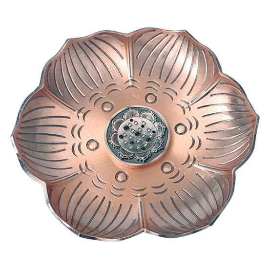 Incense Burner Sticks Incense Holder Brass Lotus Shape Detachable Ash Catcher Smooth Heat Resistant Home Decoration Supplies