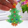 DIY Holiday Ornament Kit Christmas Tree Keychain, Faux Crystal Beaded Xmas Pendant, Creative Festive Making 3D Key Ring Charm Accessory for Home Decor
