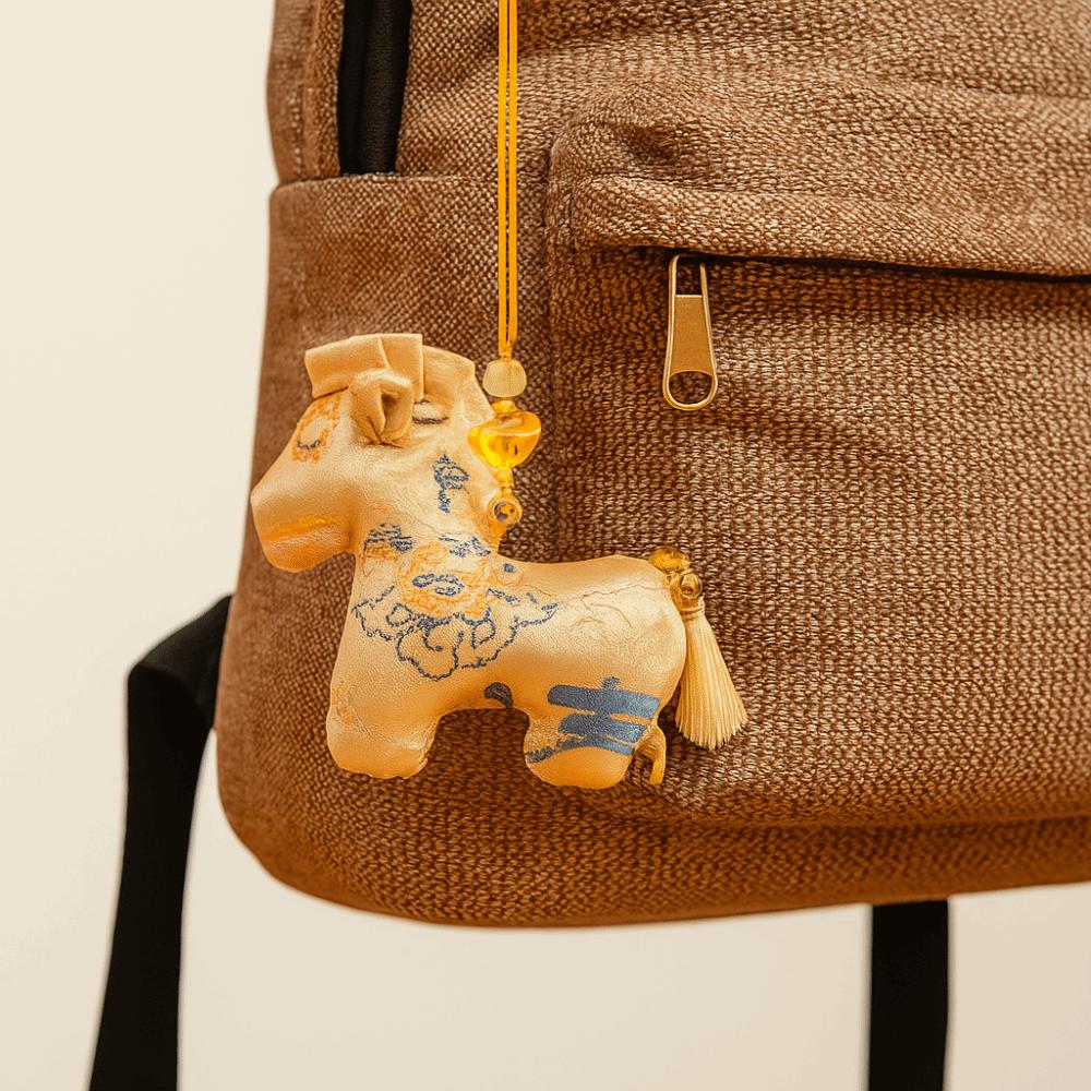 High-end Brocade Zodiac Horse Sachet Refillable Embroidery Mascot Pony Pendant Zipper Design Chinese Style Pony Car Pendant Kids
