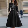 ZANZEA Women Casual Long Sleeve Blouse and Long Skirts Elegant Two Piece Suit Sets