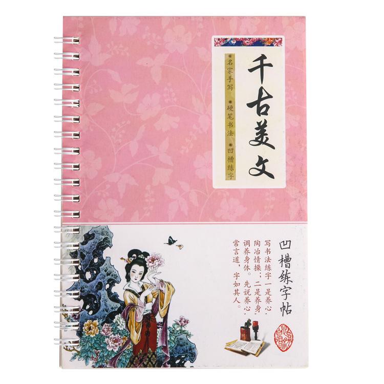 6Pcs/Sets 3D Chinese Characters Reusable Groove Calligraphy Copybook Learn Hanzi Adults Art Writing Practice Books Libros