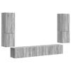 Wall Mounted TV Cabinet Set 4 Pcs Grey Sonoma Wood Based Material