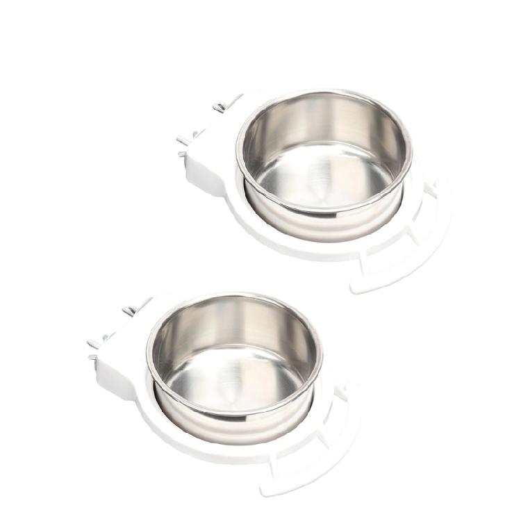 

2Pack Stainless Steel Food Feeder Dish For Parrots Food and Water Supply Quick Cleaning Feeding Solution Cage Accessory белый