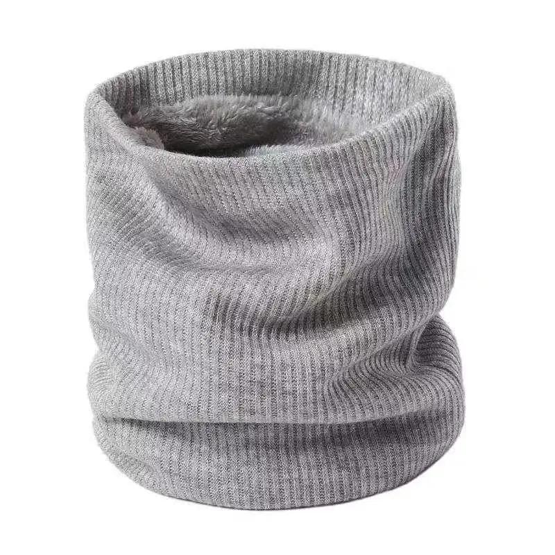 Winter Warm Knitted Neck Scarf for Women Men Plush Full Mask Outdoor Cashmere Solid Color Neck Scarves Thick Apparel Accessories