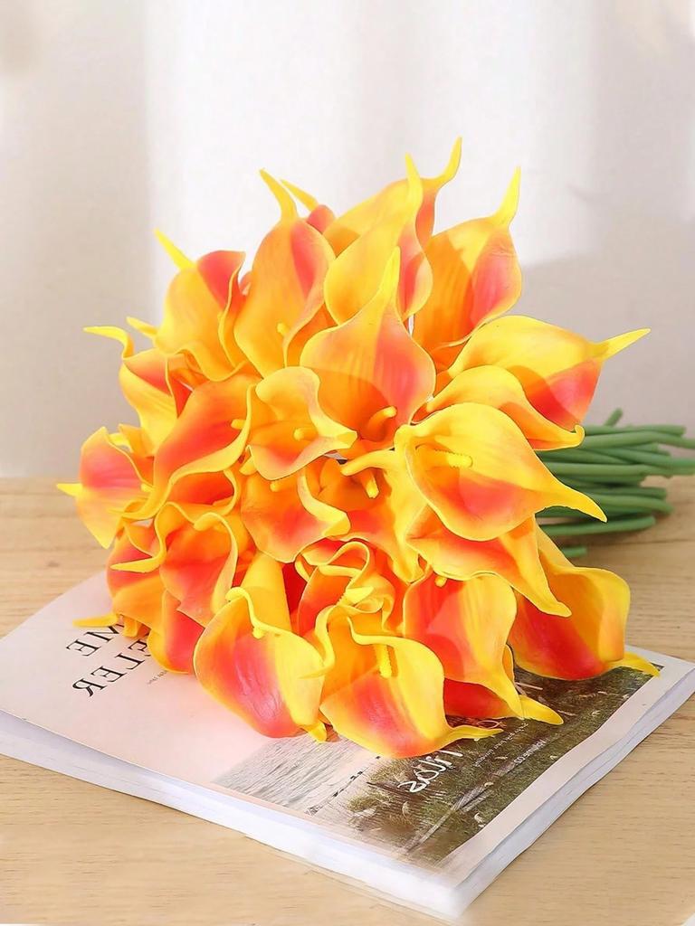 1/2pcs Artificial Calla Lily Bouquet Real Touch Faux Flower For Home Table Wedding Arrangements Thanksgiving Autumn Decoration